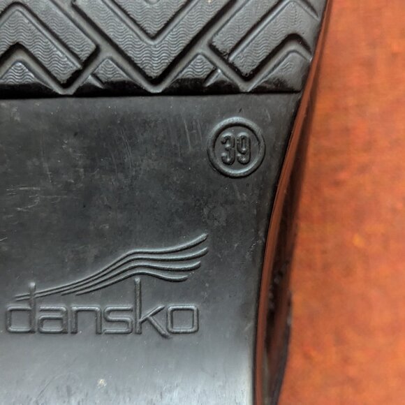 Scandi Girl Dansko Tooled Black Clogs Shoe Professional Boho Nurse Slip On - Picture 8 of 9